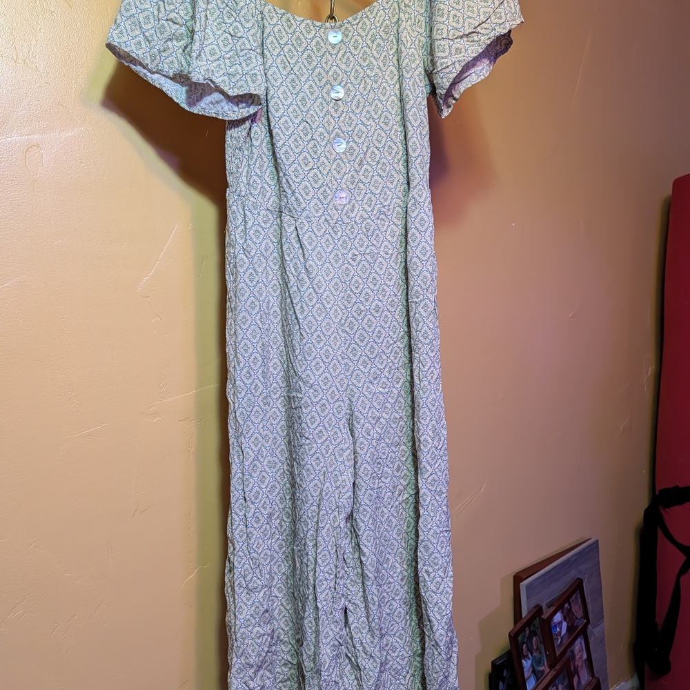 Green Patterned Jumpsuit - image 1